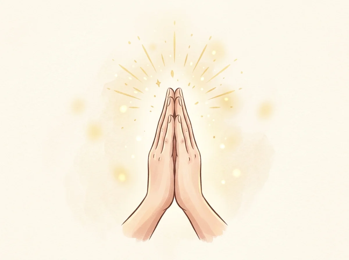 Ilustração cartoon de uma pessoa orando com a Bíblia aberta representando esperança em Deus